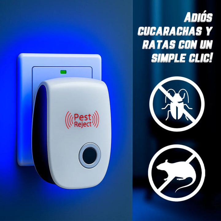 Repelente Ultrasónico Pest Reject 200m² – Seguro para Mascotas y Niños